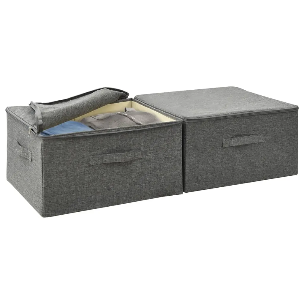 Storage Boxes 2 pcs  Fabric 43x34x23 cm Anthracite