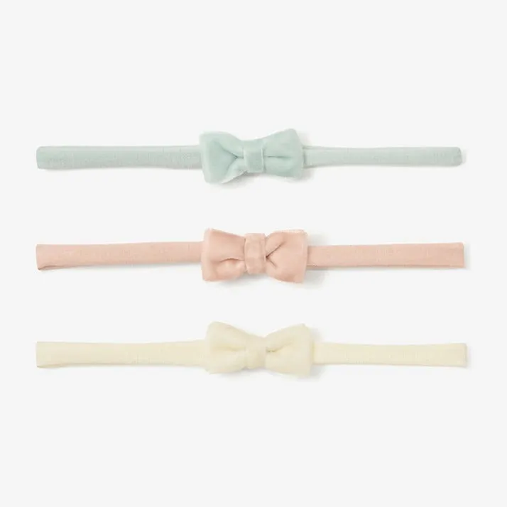 Velvet Bow Headband - Set of 3 by Elegant Baby